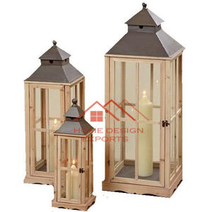 Vintage Design <b>Square</b> Wooden and Stainless Steel Decorative <b>Candle</b> Lantern for Home & Christmas Wedding Fresh Arrival - Product Image 3