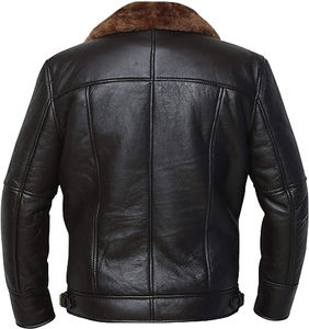 Veste en cuir véritable tendance pour hommes avec coupe confortable et design intemporel, parfaite pour un look élégant en toute saison - Product Image 4