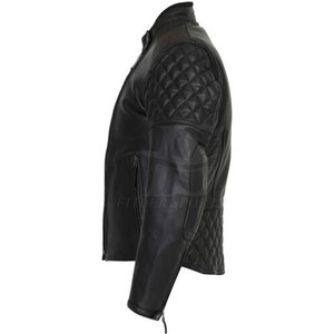 Veste de moto en cuir véritable pour hommes Meilleur prix Vente en ligne teinte unie Veste de moto pour hommes - Product Image 4