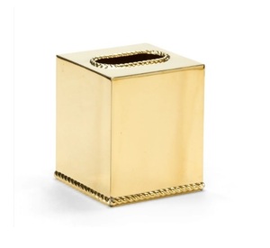 Caja de soporte de papel de seda de Metal pulido dorado de lujo, diseño Rectangular elegante, perfecto para una decoración de baño elegante - Product Image 3