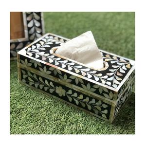 Boîte à mouchoirs en résine écologique artisanale personnalisée, coquille de nacre polie, décoration intérieure, taille et couleur personnalisées - Product Image 1