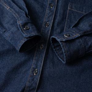 OEM Vietnam 100% algodón transpirable camisa de mezclilla de manga corta de manga larga ODM lavado de enzimas de un solo botón camisas casuales para los hombres - Product Image 4