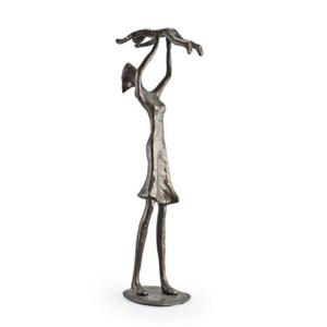 Venta caliente escultura de hierro forjado calidad mujer niños estatuilla estatua para decoración Interior moderna mujer jugando sus hijos - Product Image 1