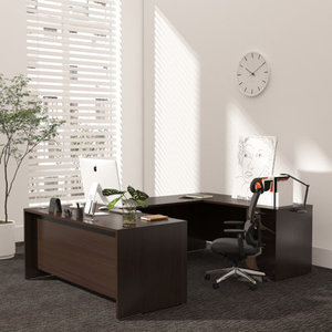 Luxury U-Shaped Executive Desk DESK-0015 Engineered <b>Wood</b> Computer Workstation - Product Image 1