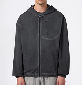 Custom Design Men's <b>Cardigan</b> Kangaroo Pocket Spandex/Polyester Regular Fit Vintage Full <b>Zip</b> Hoodie Featuring Brand Logo Winter - Product Image 3