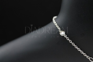 Premium 925 Sterling Silver <b>Anklet</b> Fully Iced Out Leb Grown Cut Bezel Setting <b>Gold</b> <b>Plated</b> Anniversary Gift for Wife - Product Image 5