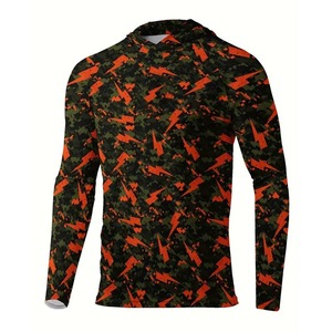 Camiseta con capucha de manga larga UPF 50 + para hombre 2025, protección solar, secado rápido, transpirable, sublimado, 100% poliéster - Product Image 4