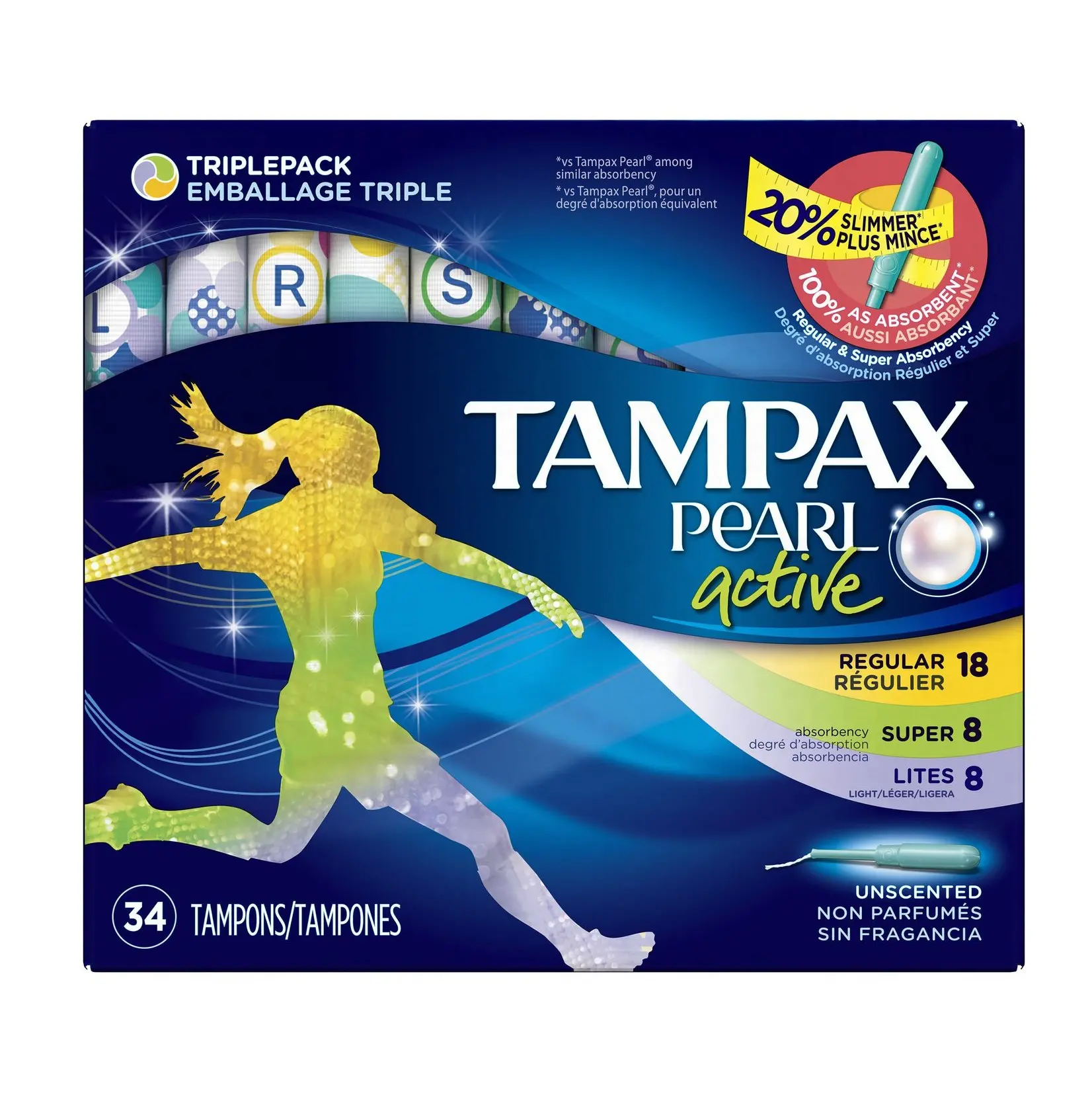 Fournisseur direct de Tampax Pearl Tampons non parfumés en plastique super absorbant au prix de gros