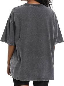 T-shirt 100% coton délavé à l'acide pour homme, style hip-hop vintage, coupe surdimensionnée, manches courtes, séchage rapide - Product Image 3