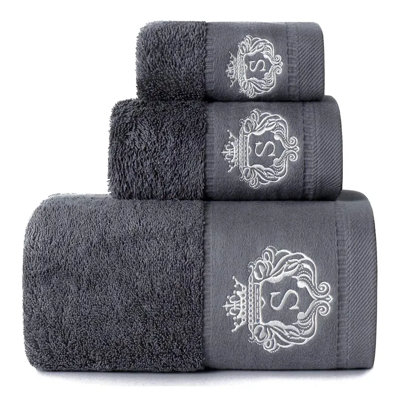5 स्टार होटल के लिए लक्जरी तौलिया सेट और कढ़ाई लोगो स्पा 100% साथ कपास की गुणवत्ता