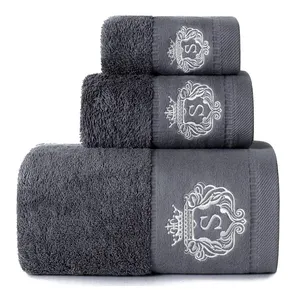 Luxus-Handtuch-Sets für 5-Sterne-Hotel und Spa-Qualität Baumwolle mit Stickerei Logo Spa-Handtücher Logo anpassen