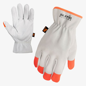 Skatiq SG-6070 Gants de conducteur en peau de chèvre de haute qualité avec embouts à haute visibilité Fonctions antidérapantes et imperméables - Product Image 1