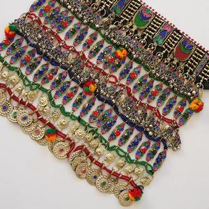 Collar Artesanal de Latón con Diseño Étnico Afgano, Tribal, Vintage, Geométrico, con Diamantes, Plateado en Plata Antigua, para Mujer - Product Image 5