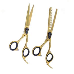 Ciseaux de barbier professionnels dorés de qualité supérieure Meilleurs ciseaux de salon de coiffure Sharp en acier inoxydable Fabriqué Top Hairstylist - Product Image 1