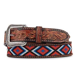 Cinturón de vaquero occidental de cuero genuino hecho a mano con hebilla de aleación vintage - Product Image 1