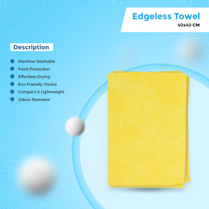 Clayton Edgeless Microfiber Towel 40x40cm 350GSM Yellow Ultra Soft Quick-Dry Highly <b>Absorbent</b> <b>Cloth</b> Streak Free Results - Product Image 5