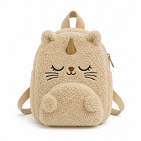 Sac à dos scolaire en peluche pour enfants, avec fermeture éclair et doublure en polyester, motif dessin animé mignon pour filles - Vente en gros
