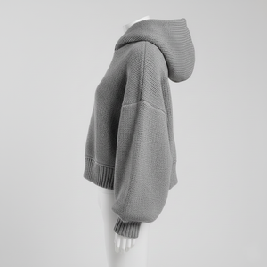 Sudadera con Capucha Extra Corta de Felpa Gruesa Personalizada, 360 g/m², 100 % Algodón, Color Gris Jaspeado, Estilo Urbano para Hombre, Corte Regular, Tejido de Punto - Product Image 6