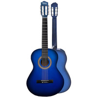 4/4 Blue Classical Guitar Full Set with Adjustable Truss Rod, Tuner, Bag, Strap, Capo & Picks | Midex CG-270BL