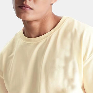 100% coton T-shirt pour hommes coupe ample imprimé T-shirts surdimensionné imprimé brodé T-shirt uni grande taille hommes T-shirt personnalisé - Product Image 3