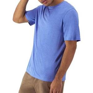 Bleu couleur surdimensionné col rond coton respirant vêtements d'été à manches courtes vêtements pour hommes grande taille hommes chemise pas cher prix - Product Image 3