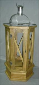 Linternas de madera más vendidas en acabado natural con cabeza de acero cilíndrica de vidrio y cabeza de madera para decoración del hogar y de Navidad - Product Image 4