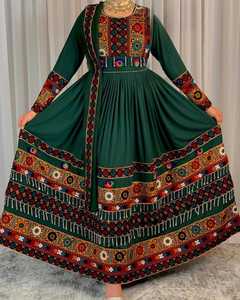 Bas quantité minimale de commande négociable prix dernières robes afghanes Vintage en dentelle longueur au sol Kuchi robe couleurs personnalisées 3 pièces femmes robe afghane - Product Image 3