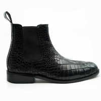 Bottes pour hommes faites à la main en cuir de style alligator, chaussures décontractées tendance en cuir véritable, semelle Oxford durable pour hommes