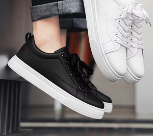 Men's All-Season Casual Leather <b>Ankle</b> <b>Bootie</b> Lightweight Sports Design Anti-Slip Mesh Flexible Fashion Height Increase Classic - Product Image 5