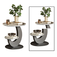 Table d'appoint personnalisée de style nordique en fer et aluminium, finition nickel gris-noir, pour salon, salle à manger, porche, décoration, artisanat moulé à la main