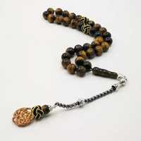 Tasbih islamique artisanal de qualité supérieure, 108 perles en résine, perles de prière en pierre |   Khadim Handicrafts Compteur de Tasbih Musulman Inde