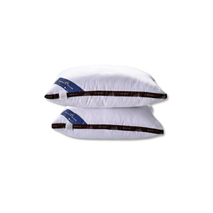 Oreiller cervical en coton compressible pour fournitures d'hôtel tissu rayé OEM ODM Vietnam livraison en gros directe d'usine en vrac - Product Image 1