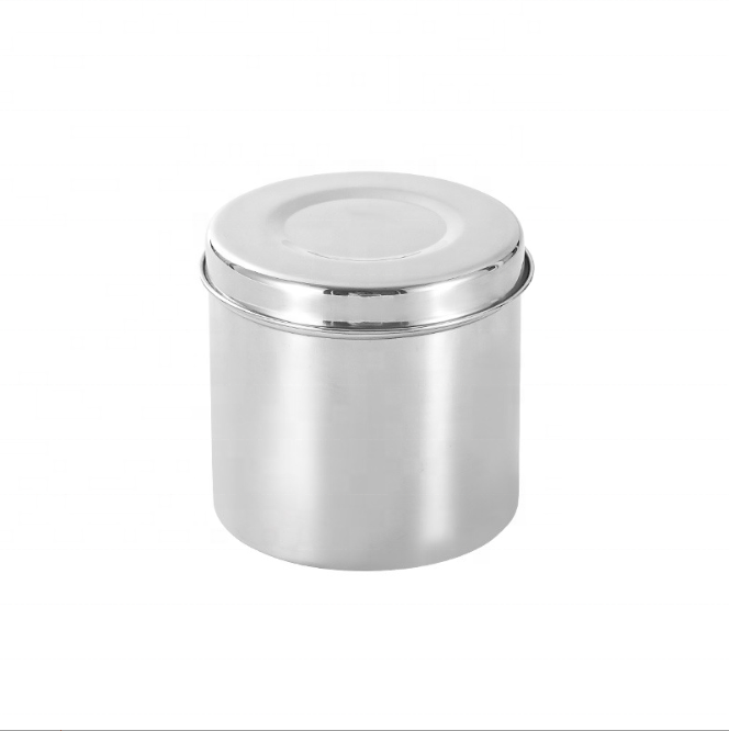 304 Stainless Steel Ointment Jar, Cotton Ball Covered Iodine Resistant Gauze Dressing Container, Used for Hospital and Clinic