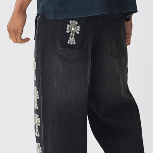 Pantalons en jean décontractés pour hommes, collection de couleurs noires, vente en gros, fabricant OEM - Product Image 3