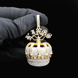 Pendentif en acier inoxydable personnalisé de qualité supérieure, hip-hop, avec diamants CZ - Product Image 3