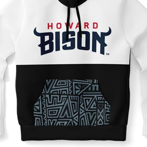 Howard University Bison Unisex Pullover Hoodie 100% algodón forrado invierno patrón sólido tejido Tribal bolsillo Colorblock lavado - Product Image 3