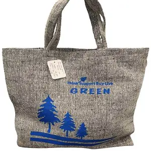 Export quality Best Selling Eco-Friendly Customized Non gusset 100 % Natural Jute Promotional shopping bag with Handle from Bang