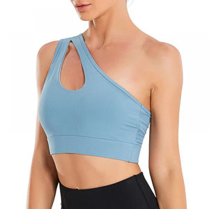 เสื้อชั้นในสตรีเซ็กซี่น้ำหนักเบาเป็นมิตรกับสิ่งแวดล้อมระบายอากาศได้ดีเสื้อครอปเปิดไหล่ข้างหนึ่งแห้งเร็วไร้รอยต่อ - Product Image 4