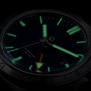 Reloj de pulsera mecánico automático NH34 GMT de lujo con logotipo OEM, resistente al agua hasta 150 m, totalmente personalizado, clásico para hombre, de acero inoxidable. - Product Image 3