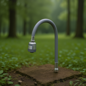 Buse d'aérateur de robinet en silicone gris à tête pivotante pour économie d'eau - Product Image 3