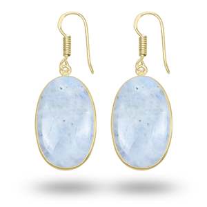 Bijoux pour femmes tendance, boucles d'oreilles pendantes en pierre de lune synthétique arc-en-ciel, bijoux en laiton plaqué or 18 carats, vente en gros 2026 - Product Image 5