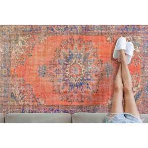 Alfombra con Estampado de Medallón - Diseño Turco Bohemio Vibrante para Interiores y Exteriores, Alfombra de Chenilla - Product Image 2