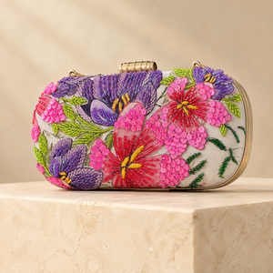 Pochette de Soirée Mini de Luxe Florale Perlée, Sac à Main Brodé de Paillettes avec Chaîne, Sac de Fête Doublure Satinée pour Femme - Product Image 2