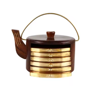 ชุดที่รองแก้วไม้มะม่วงทำด้วยมือ6ชิ้นแผ่นรองเก้าอี้ไม้คลาสสิกดีไซน์ใหม่สำหรับป้องกันเฟอร์นิเจอร์ - Product Image 6