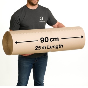 Rollo de Cartón Corrugado Ecológico de 90 cm x 25 m, Papel Kraft Reforzado y Duradero con Revestimiento para Envolver Regalos y Mudanzas - Product Image 2