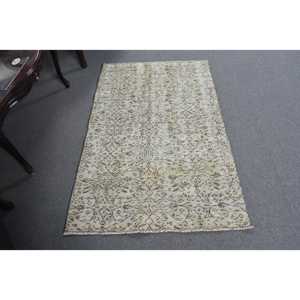 พรมตุรกี ขนาด 3.1x4.8 ฟุต สีขาวลายเขียว พรมขนสัตว์วินเทจ - Product Image 5