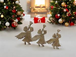 Figurines d'ange en bois fabriquées à la main ensemble de 3 parfaits pour la décoration de table de Noël maison de vacances et décorations de fête - Product Image 2
