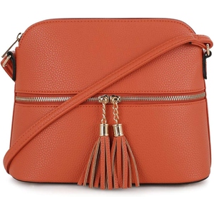 Sac à bandoulière pour femme en cuir PU souple et grainé, élégant sac à bandoulière avec fermeture éclair sécurisée - Product Image 2