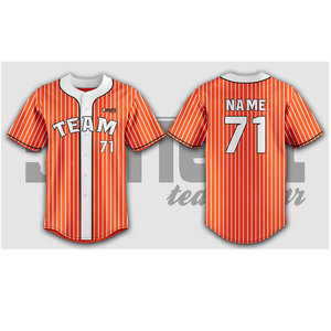 เสื้อเบสบอลผ้าโพลีเอสเตอร์100% เสื้อเบสบอลพิมพ์ลายออกแบบได้ตามต้องการ - Product Image 1