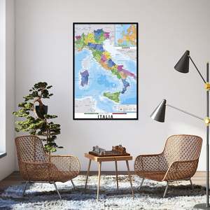 แผนที่อิตาลีแบบมินิมอล แผนที่ทางกายภาพและทางการเมือง Karte Von Italien - Product Image 1